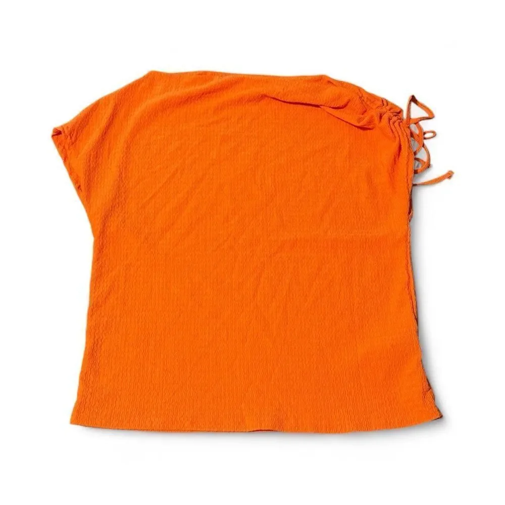SHEIN Off shoulder Orange Textured Blouse Size Medium